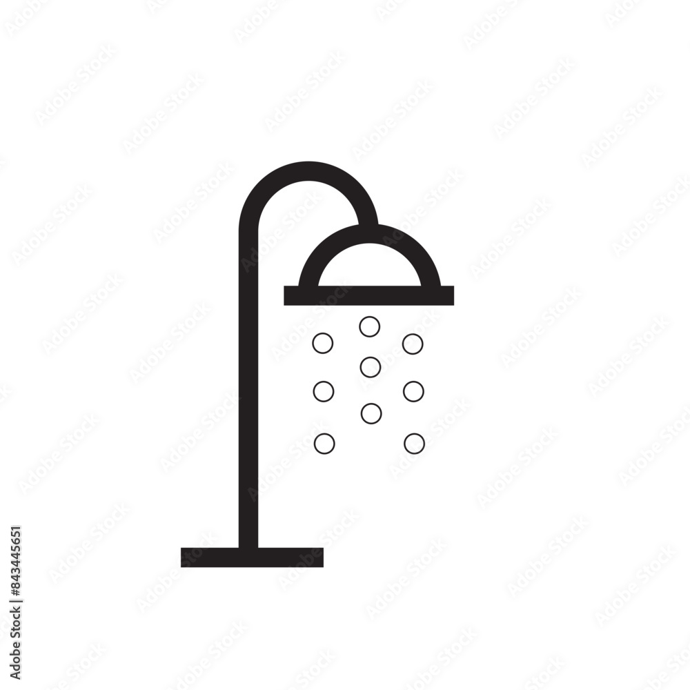 Shower Icon, Ideal for Bathroom and Hygiene Illustrations Shower Icon, Ideal for Bathroom and Hygiene Illustrations