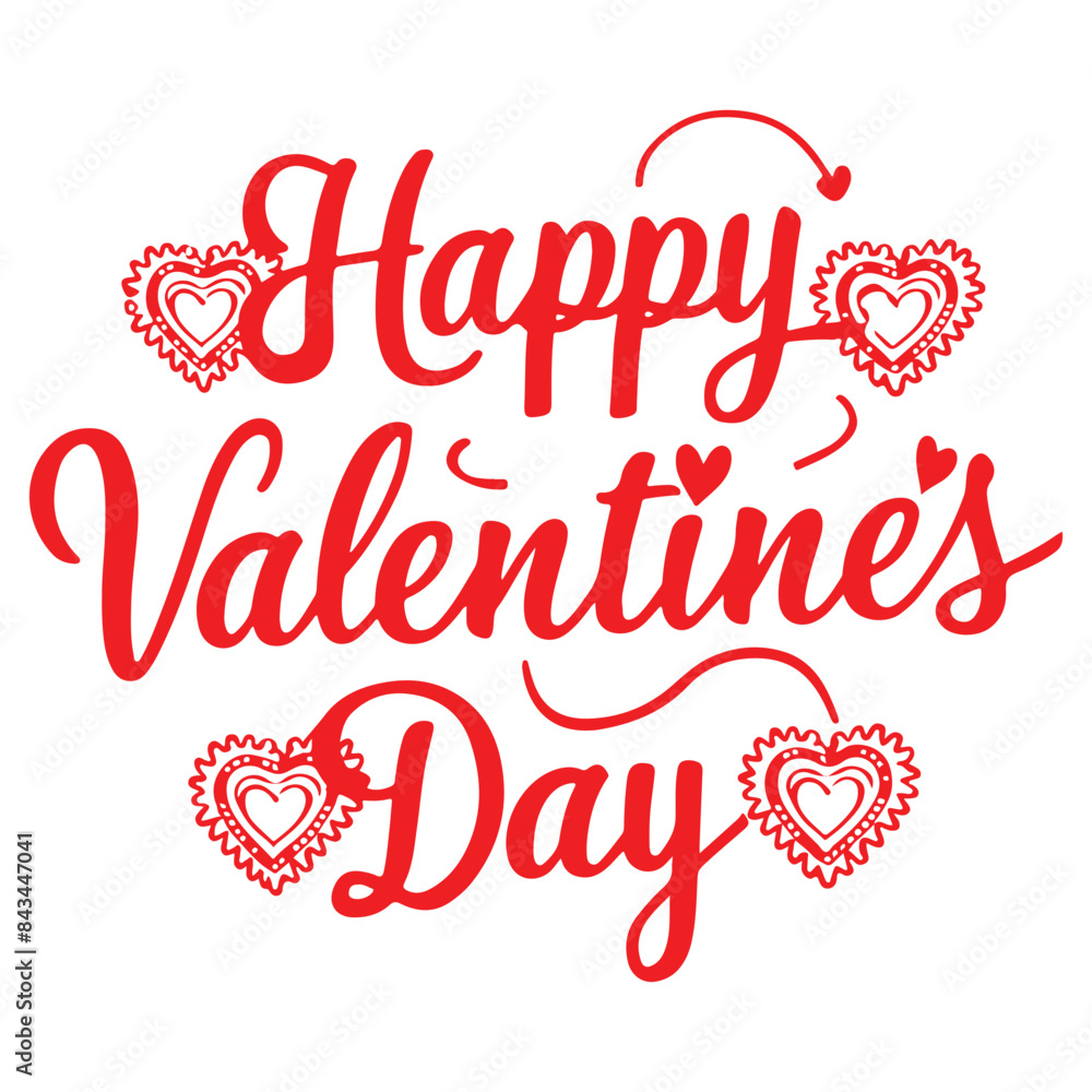 Happy valentines day typography in vector Happy valentines day typography in vector