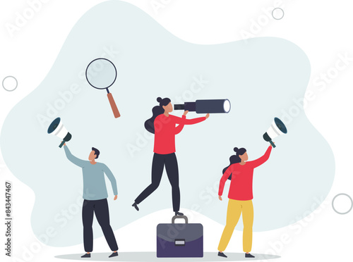 Recruitment, human resources searching for candidate,flat vector illustration.