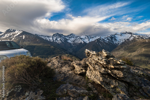 High mountain scenery at sunrise