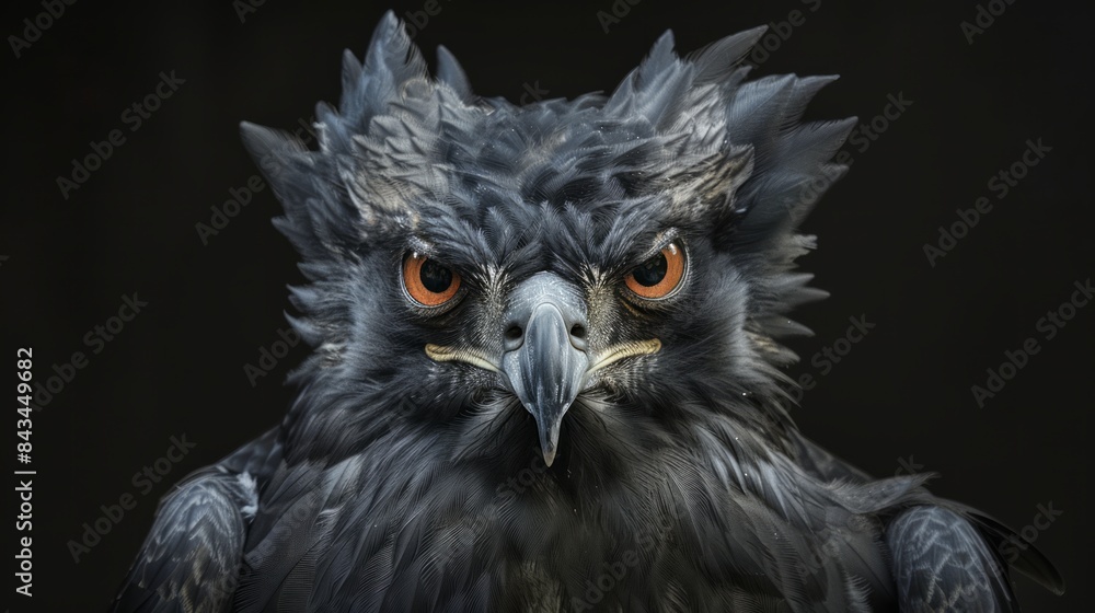 Naklejka premium Eagle head on a black background
