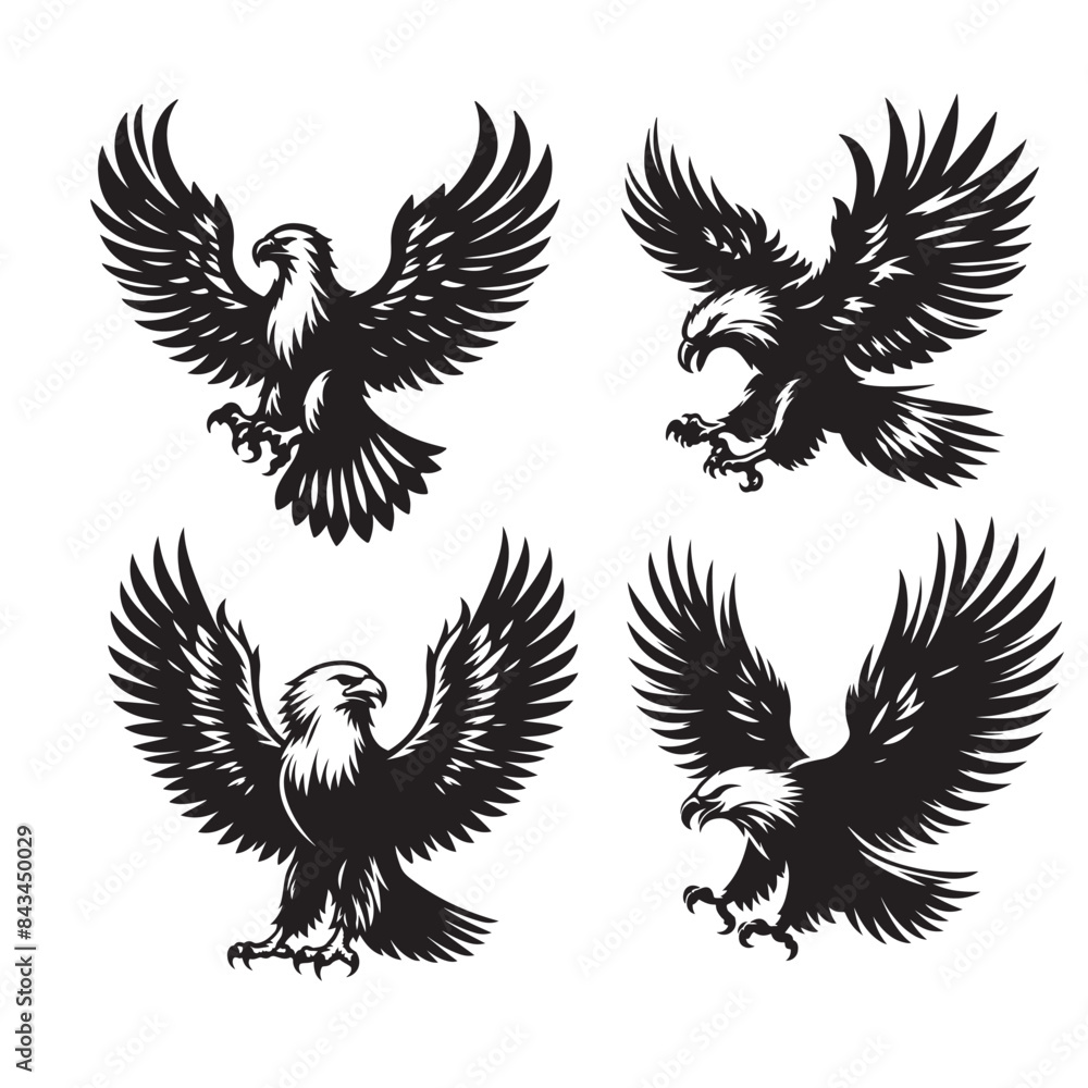 Obraz premium Eagle vector silhouette illustration