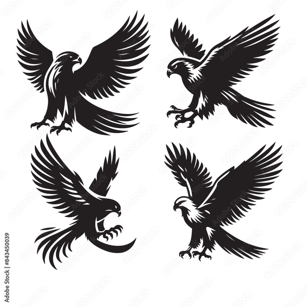 Obraz premium Falcon vector silhouette illustration