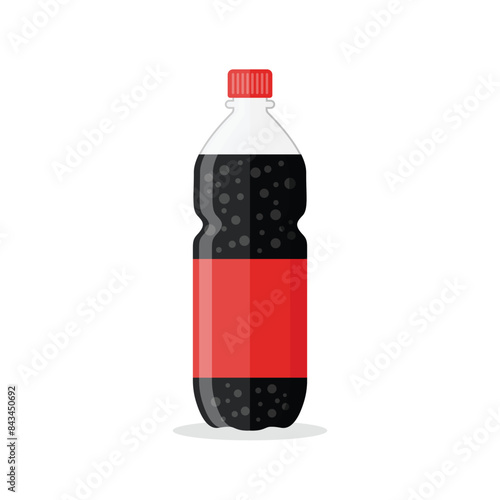 Soda drink icon in flat style. Plastic bottle vector illustration on isolated background. Water beverage sign business concept.