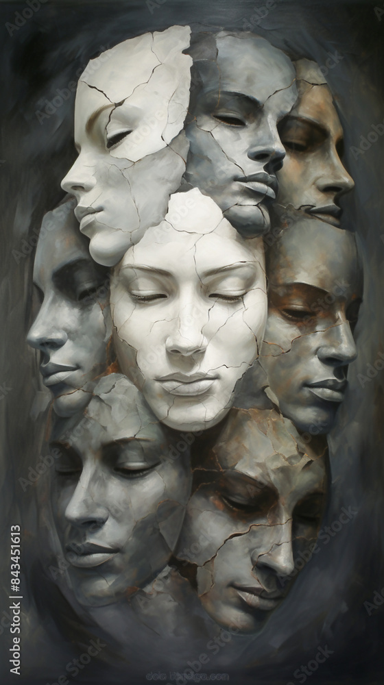 Fototapeta premium Surreal portrait of a young woman
