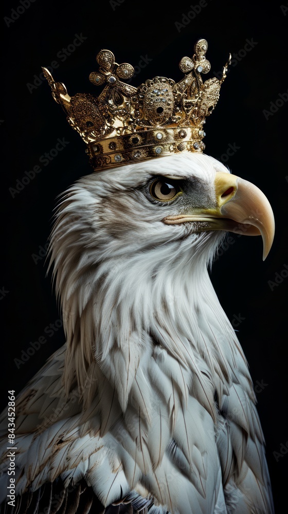 Obraz premium Crowned eagle on a black background
