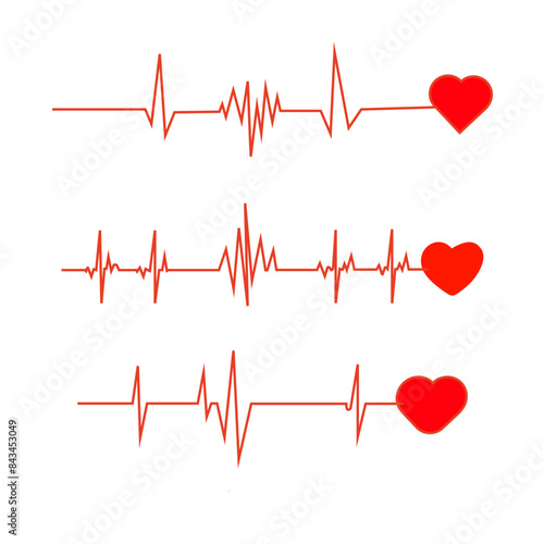 heart line set isolated on white background. Vector illustration.