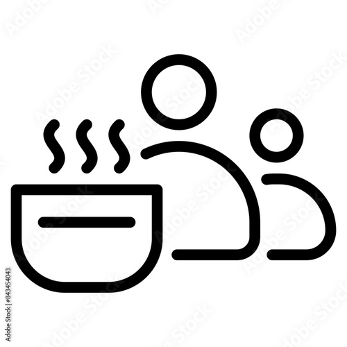 Serving food icon symbol sign from modern recipe collection in line style for mobile concept and web apps design. Cooking and kitchen related vector line icon.
