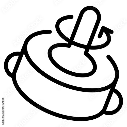 Stir icon symbol sign from modern recipe collection in line style for mobile concept and web apps design. Cooking and kitchen related vector line icon.