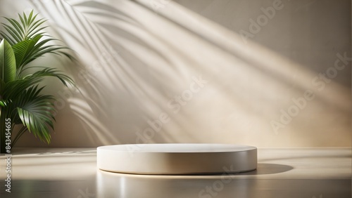 Wallpaper Mural Podium with Neutral Blur: A podium with a blurred background, focusing on the floor and wall for a clean and minimalist product display.
 Torontodigital.ca