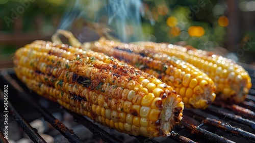 Grilled Corn on the Cob Corn grilled to perfection with char marks and sprinkled with spices