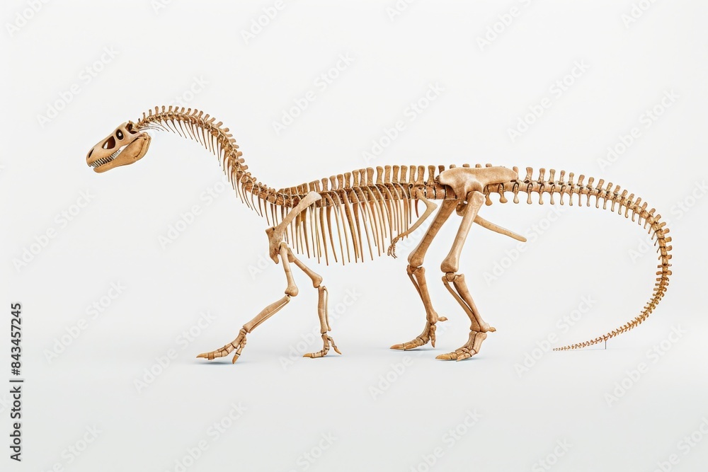 Dinosaur Skeleton Exhibit in Museum Display Dinosaur Skeleton Exhibit in Museum Display