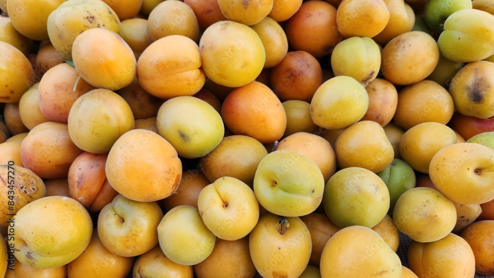 Apricot fruits sold at a greengrocer's stall Apricot fruits sold at a greengrocer's stall