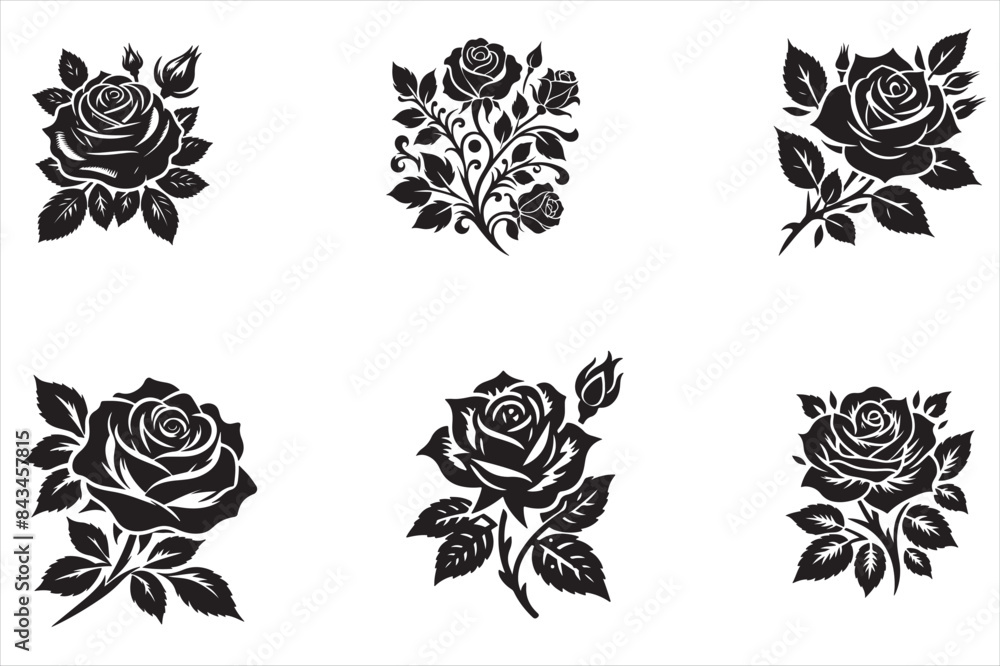 Rose silhouette vector illustration Rose silhouette vector illustration