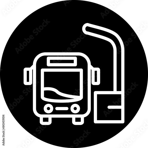 Bus station vector icon style