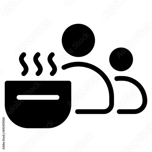 Serving food solid icon symbol sign from modern recipe collection in solid style for mobile concept and web apps design. Cooking and kitchen related vector line icon.