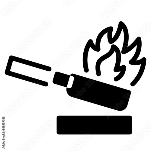 Flame solid icon symbol sign from modern recipe collection in solid style for mobile concept and web apps design. Cooking and kitchen related vector line icon.