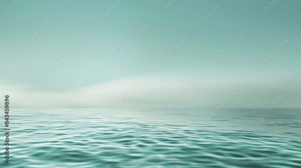 Obraz premium Refreshing seafoam green background, gentle on the eyes, evoking a sense of calmness and relaxation, with space for text at the bottom.