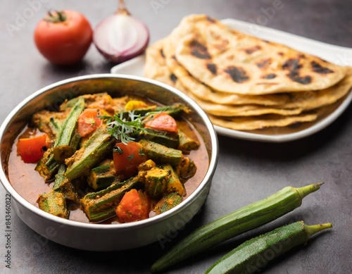 Masala Bhindi, or Fry Ladyfinger photo