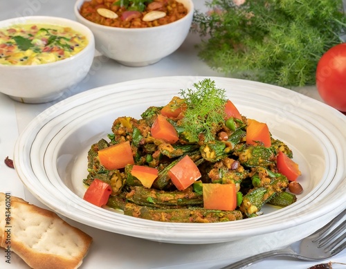 Masala Bhindi, or Fry Ladyfinger photo