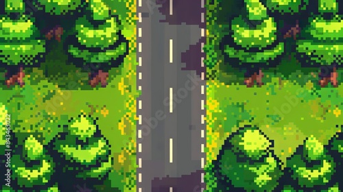 Aerial View of a Paved Road Through a Lush Green Forest