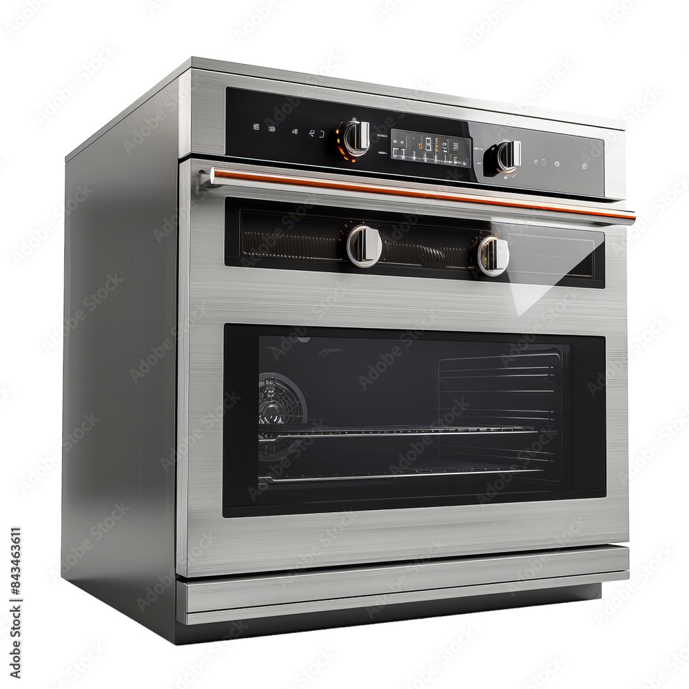 Fototapeta premium Innovative Double-Door Electric Ovens: Modernizing Kitchen Appliances Isolated On Transparent Background