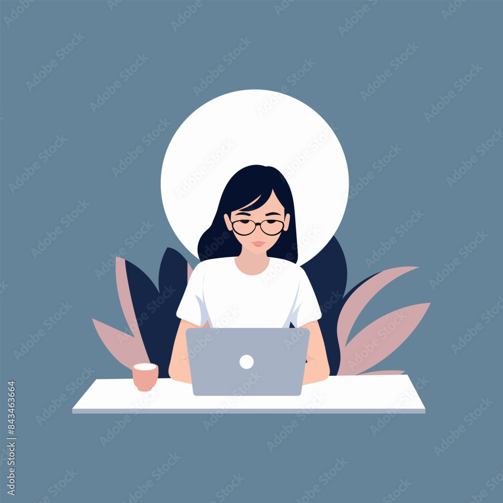 Girl going working Businessman standing illustration vector card Girl going working Businessman standing illustration vector card