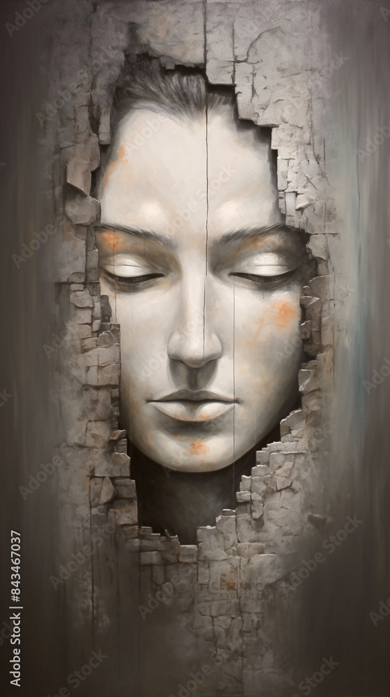 Abstract portrait of a young woman Abstract portrait of a young woman
