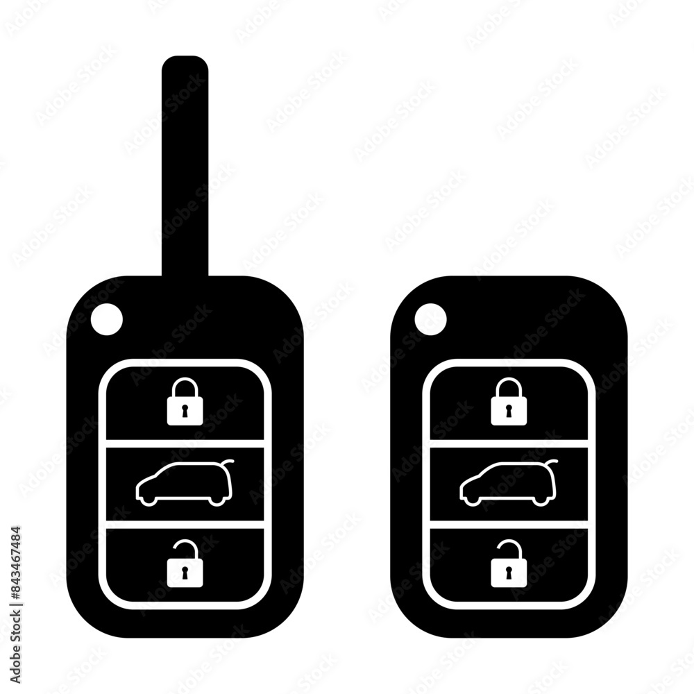 Set of Car key icon, door system safety automobile web design, unlock button vector illustration Set of Car key icon, door system safety automobile web design, unlock button vector illustration