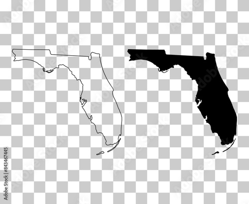 Set of Florida map, united states of america. Flat concept icon vector illustration