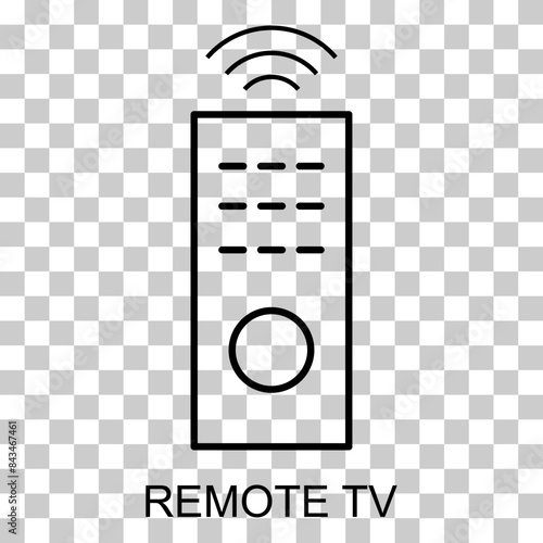 Remote tv device icon, control technology media television sign, web digital vector illustration