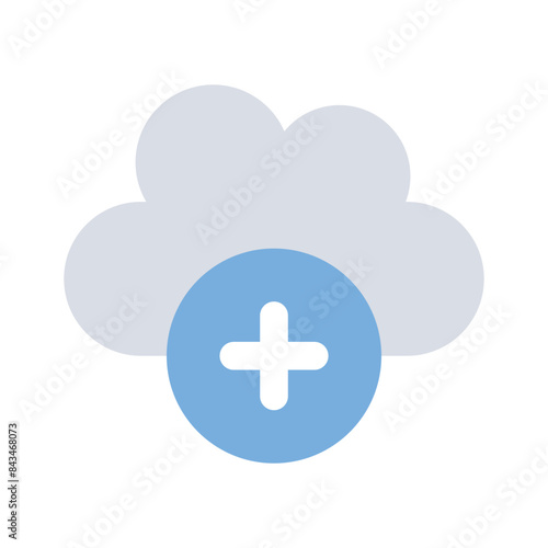Plus sign with cloud showing icon of cloud add