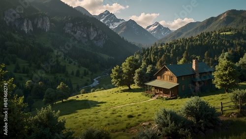 Wallpaper Mural A story set in a hidden valley nestled among towering emerald mountains, home to a secret community ai_generated Torontodigital.ca