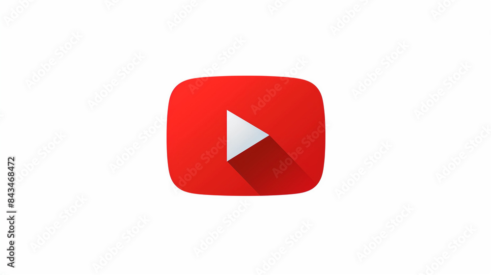 Youtube Icon Rectangular The YouTube icon, a red rectangle with a white play button on a white ...
