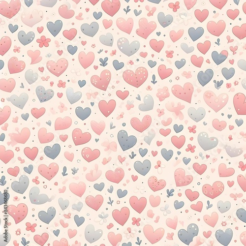 Wallpaper Mural Tiny ditsy Heart pattern, wallpaper, pastel, pink colors, tileable Torontodigital.ca