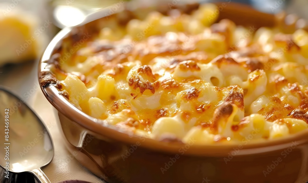 creamy mac and cheese dish served in a bowl,Generative AI creamy mac and cheese dish served in a bowl,Generative AI
