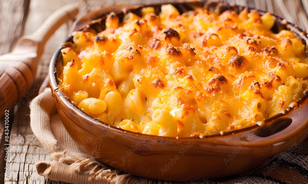 creamy mac and cheese dish served in a bowl,Generative AI creamy mac and cheese dish served in a bowl,Generative AI