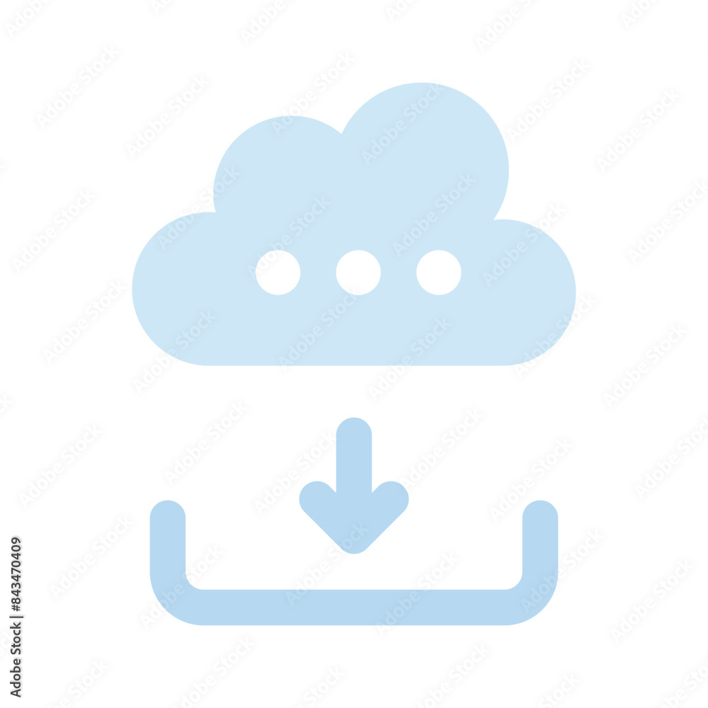 Cloud Downloading, cloud with down arrow, concept of cloud download Cloud Downloading, cloud with down arrow, concept of cloud download