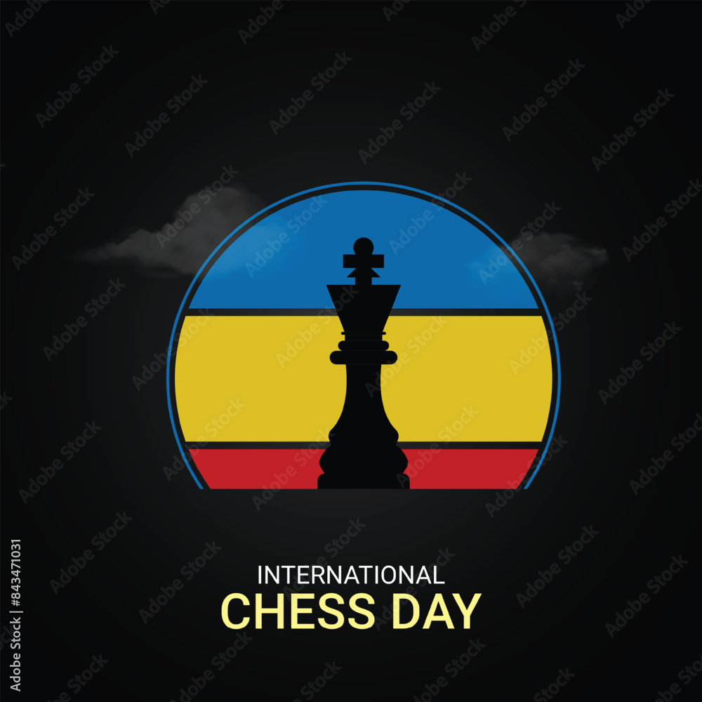 international chess day creative ads design. international chess day. 20 july, vector, 3d illustration international chess day creative ads design. international chess day. 20 july, vector, 3d illustration