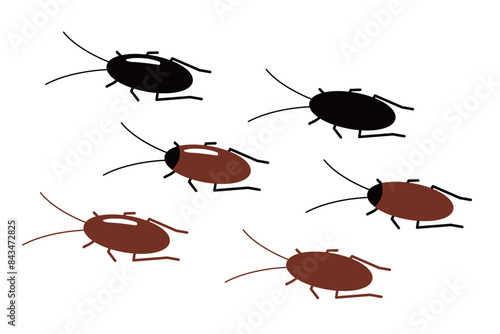 A Collection of simple cockroach illustrations