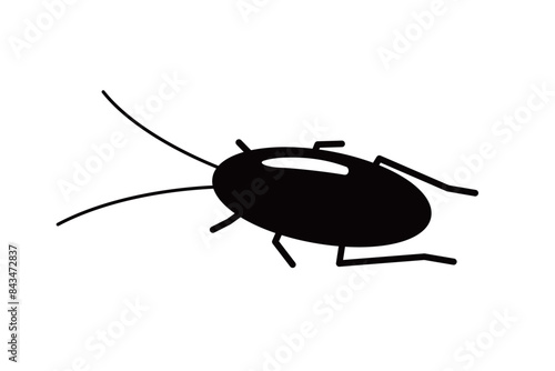 Simple vector illustration of a cockroach