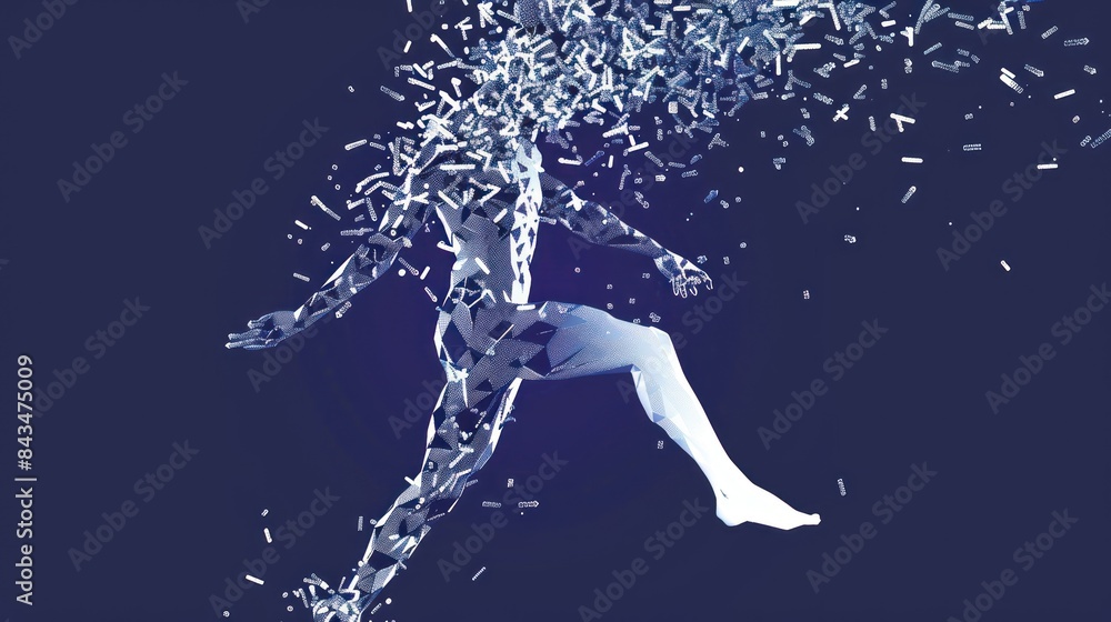 Man high jump Vector graphics composed of particles Man high jump Vector graphics composed of particles