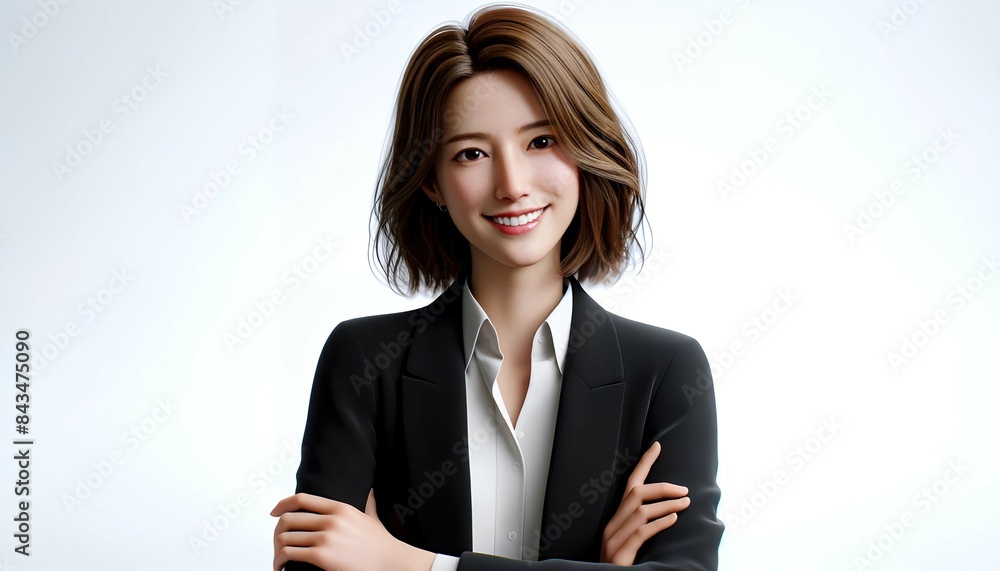 A smiling person with folded arms A smiling person with folded arms