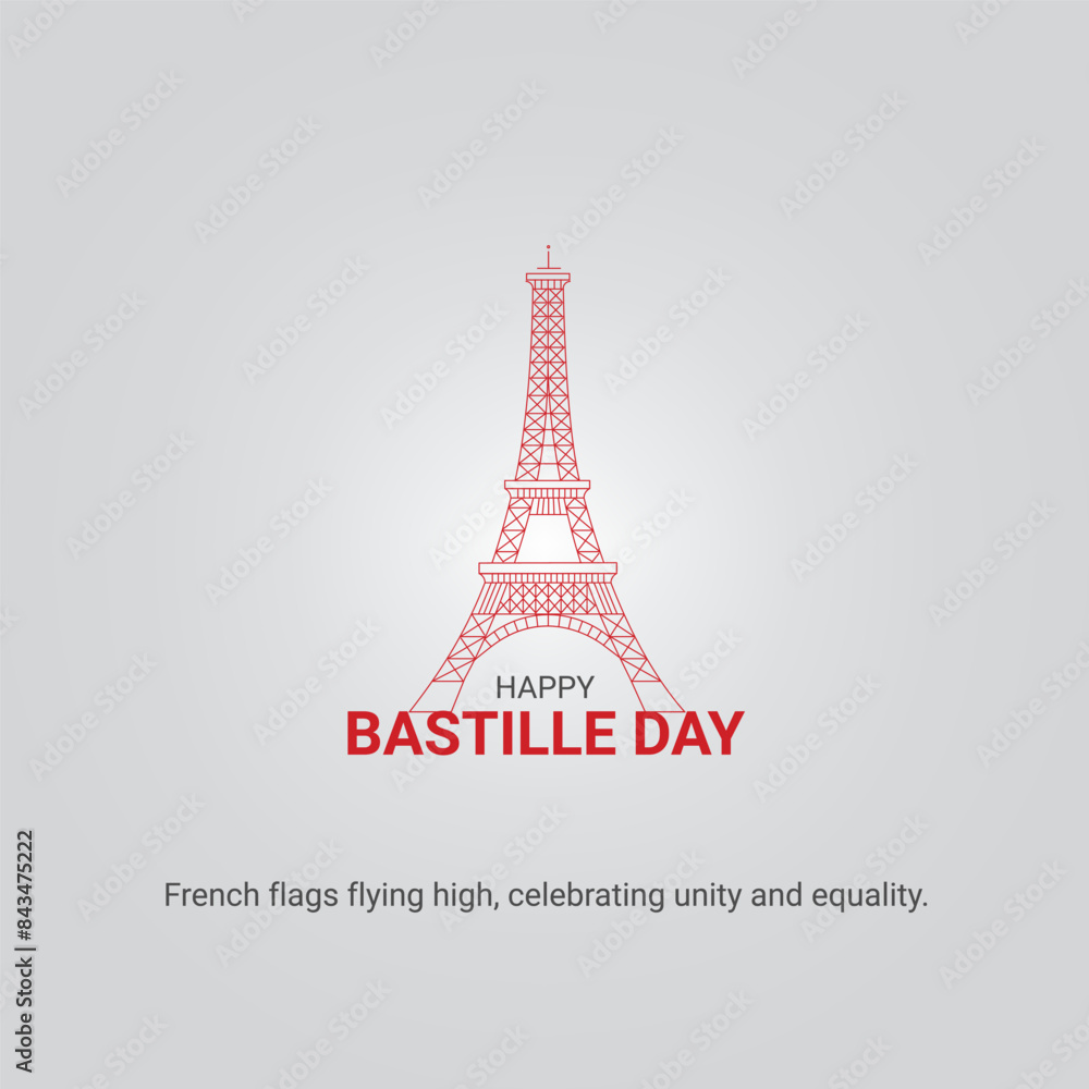 Happy Bastille Day creative ads design, Happy Bastille Day, july 14, vector, 3d illustration Happy Bastille Day creative ads design, Happy Bastille Day, july 14, vector, 3d illustration