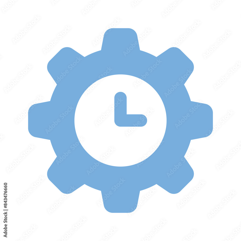 Clock with gear showing concept vector of time management, high quality graphics Clock with gear showing concept vector of time management, high quality graphics