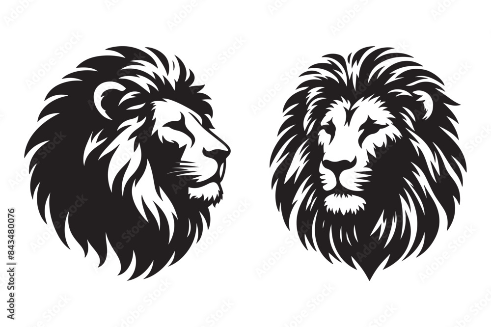 A Lion Head Silhuette Vector Art Illustration V1 S1 A Lion Head Silhuette Vector Art Illustration V1 S1