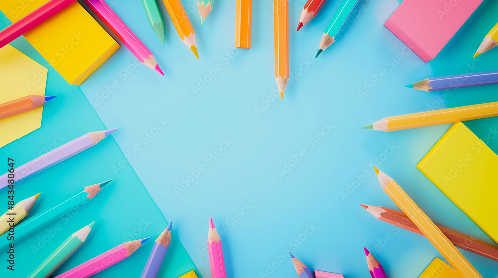 Colored crayons arranged next to each other on a light background Colored crayons arranged next to each other on a light background