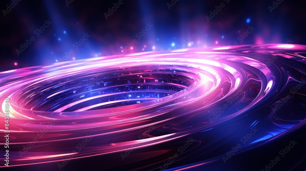 Naklejka premium A colorful spiral with a blue and pink hue