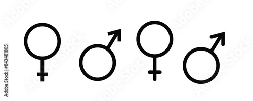 Gender icon vector design. Male and female sign of gender equality icon vector. Vector illustration