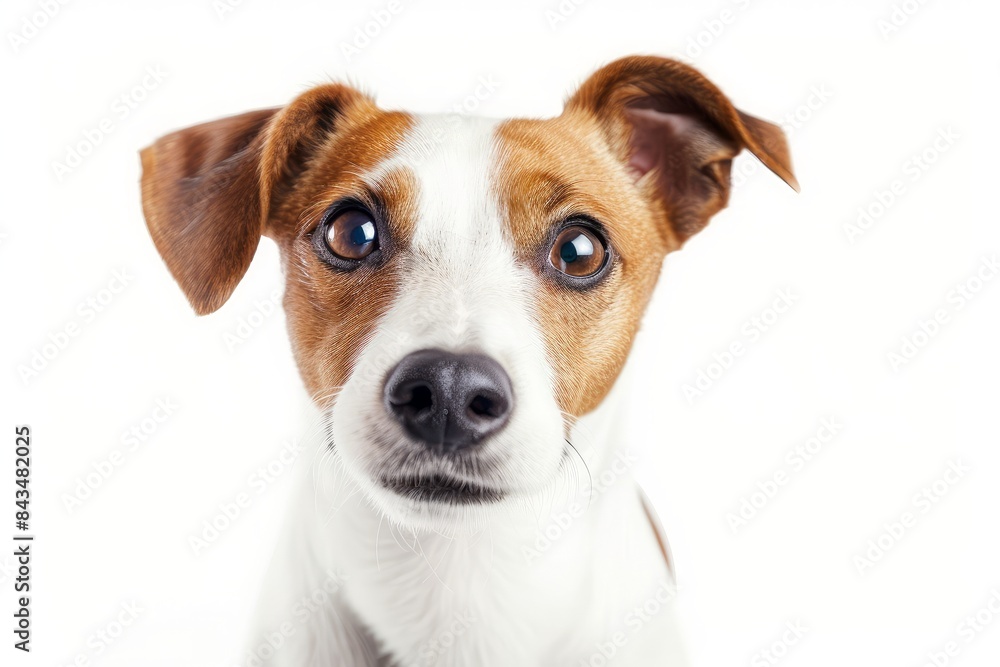 Jack Russell Terrier with Perky Ears and an Inquisitive Stance: A Jack Russell Terrier with perky ears and an inquisitive stance, showcasing its intelligence and curiosity